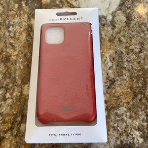 NWT Anthropologie Red Faux Leather iPhone 11Pro Phone Case